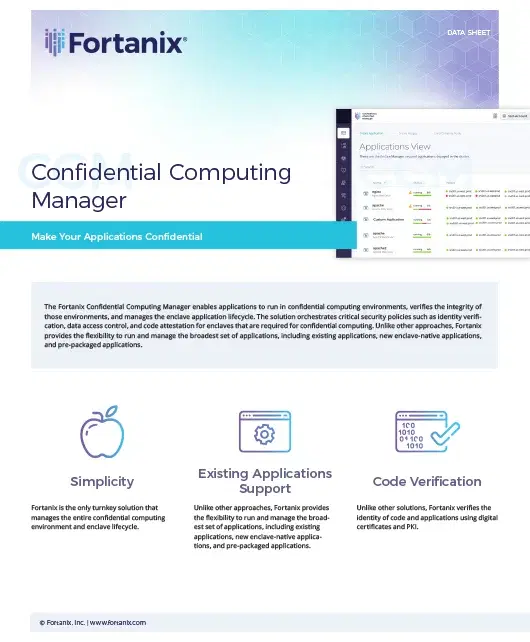Fortanix Confidential Computing Manager Data Sheet