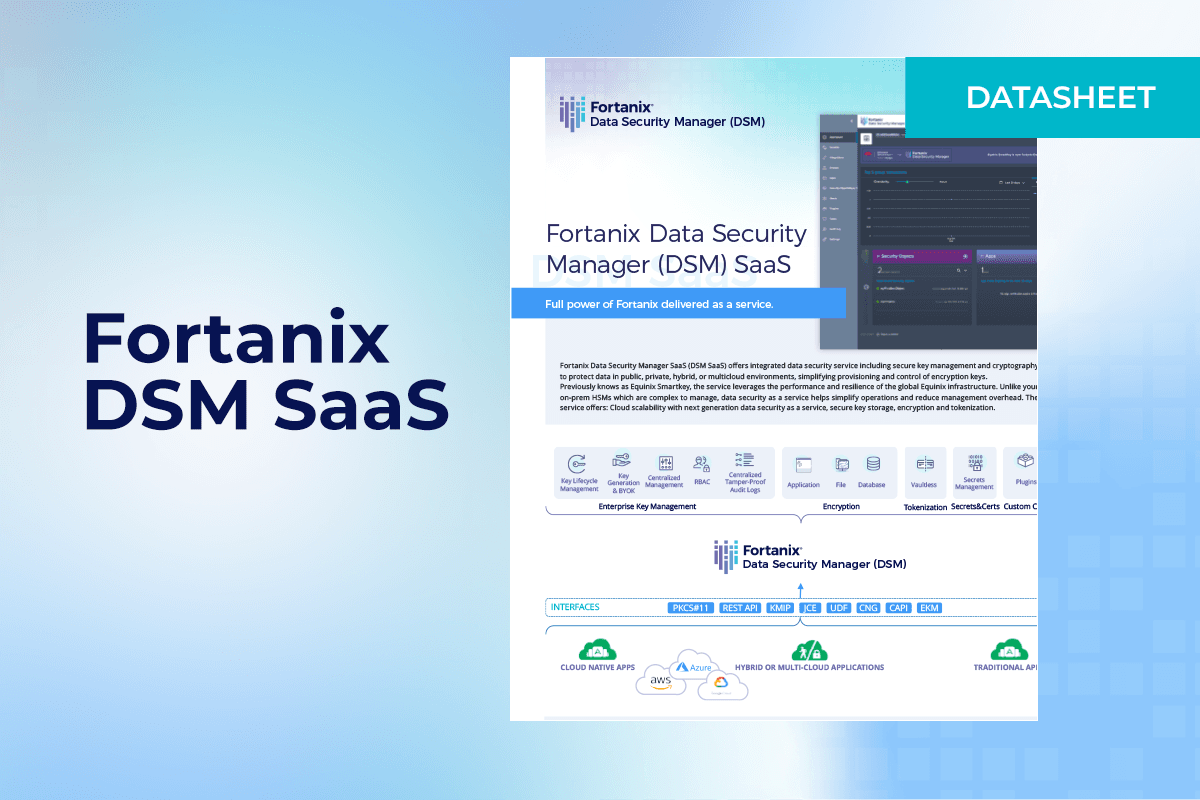 Fortanix DSM SaaS Datasheet